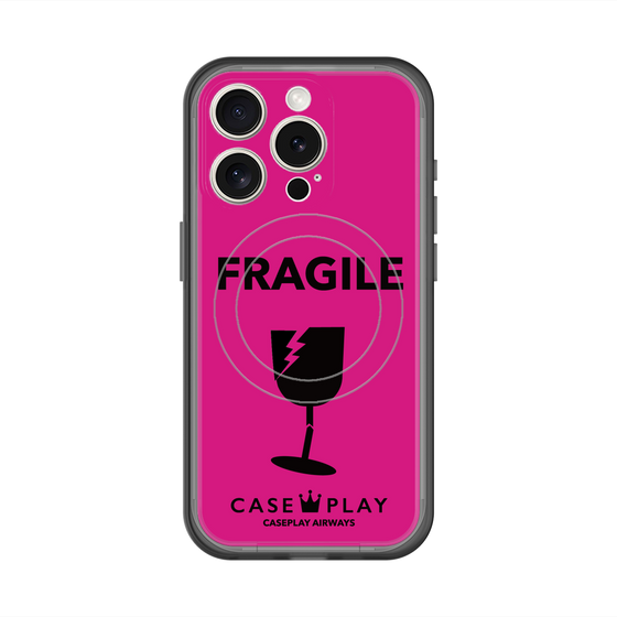 スリムプロテクションプレミアムケース with MagSafe［ FRAGILE - Pink ］