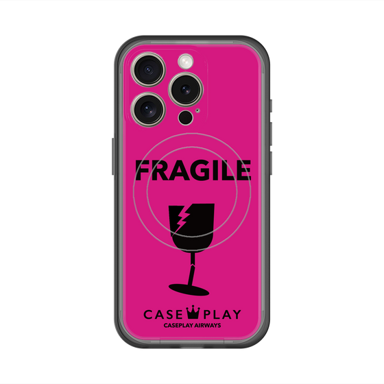 スリムプロテクションプレミアムケース with MagSafe［ FRAGILE - Pink ］
