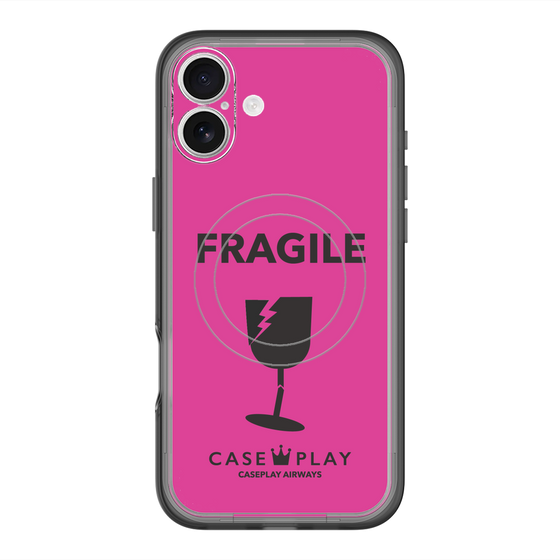 スリムプロテクションプレミアムケース with MagSafe［ FRAGILE - Pink ］