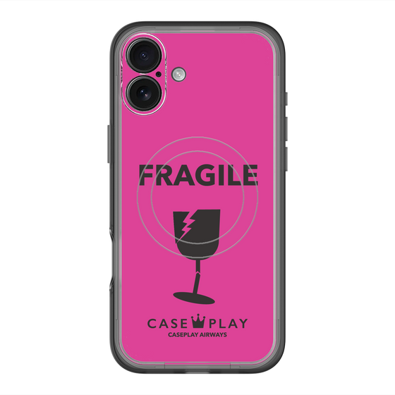 スリムプロテクションプレミアムケース with MagSafe［ FRAGILE - Pink ］
