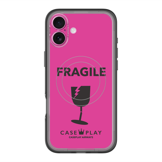 スリムプロテクションプレミアムケース with MagSafe［ FRAGILE - Pink ］