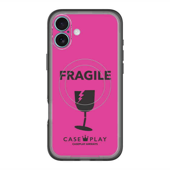スリムプロテクションプレミアムケース with MagSafe［ FRAGILE - Pink ］