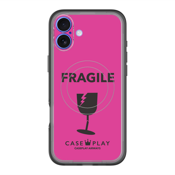 スリムプロテクションプレミアムケース with MagSafe［ FRAGILE - Pink ］