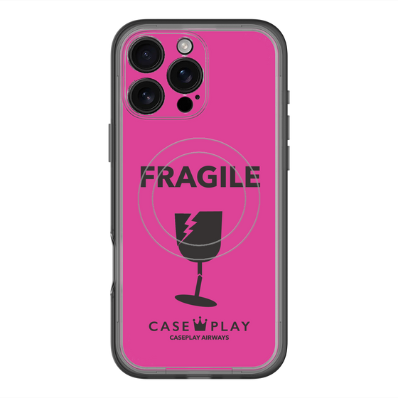 スリムプロテクションプレミアムケース with MagSafe［ FRAGILE - Pink ］