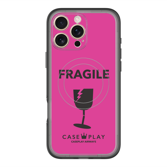 スリムプロテクションプレミアムケース with MagSafe［ FRAGILE - Pink ］