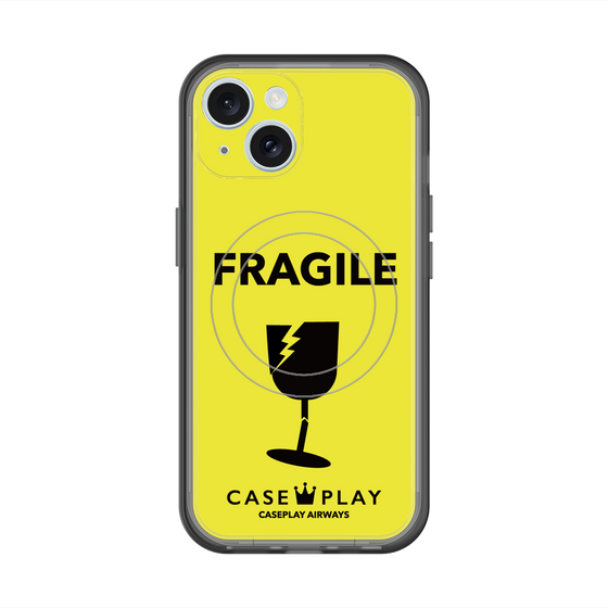 スリムプロテクションプレミアムケース with MagSafe［ FRAGILE - Yellow ］