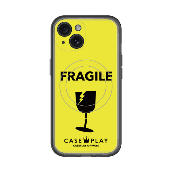 スリムプロテクションプレミアムケース with MagSafe［ FRAGILE - Yellow ］