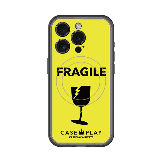 スリムプロテクションプレミアムケース with MagSafe［ FRAGILE - Yellow ］