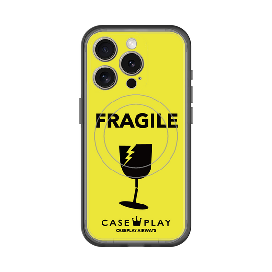 スリムプロテクションプレミアムケース with MagSafe［ FRAGILE - Yellow ］