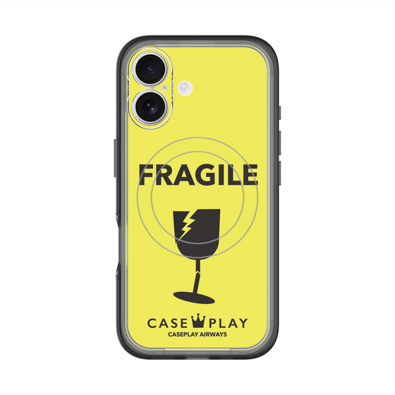 スリムプロテクションプレミアムケース with MagSafe［ FRAGILE - Yellow ］