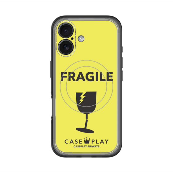 スリムプロテクションプレミアムケース with MagSafe［ FRAGILE - Yellow ］