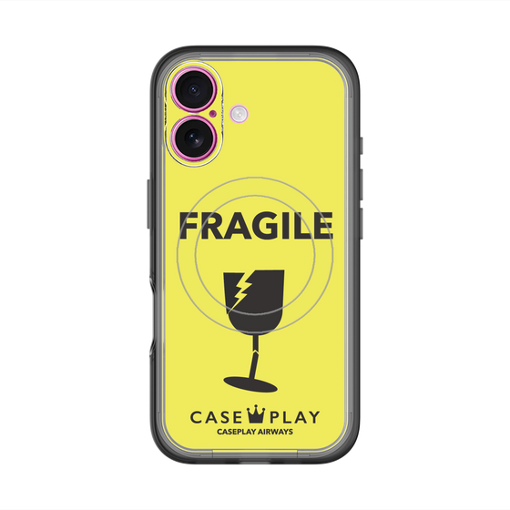 スリムプロテクションプレミアムケース with MagSafe［ FRAGILE - Yellow ］