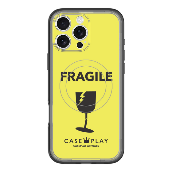 スリムプロテクションプレミアムケース with MagSafe［ FRAGILE - Yellow ］