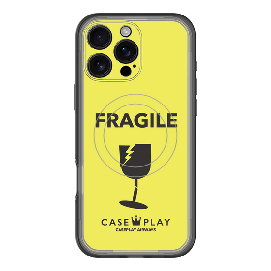 スリムプロテクションプレミアムケース with MagSafe［ FRAGILE - Yellow ］