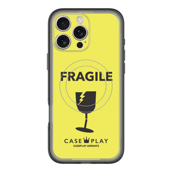 スリムプロテクションプレミアムケース with MagSafe［ FRAGILE - Yellow ］