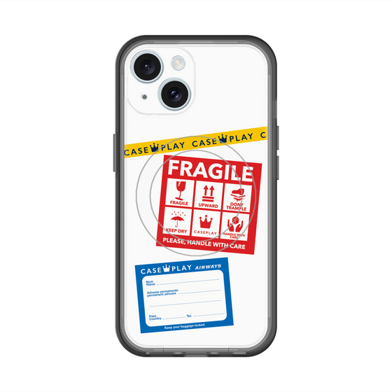 スリムプロテクションプレミアムケース with MagSafe［ FRAGILE Stickers - White ］