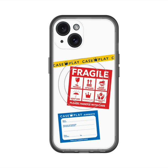 スリムプロテクションプレミアムケース with MagSafe［ FRAGILE Stickers - White ］