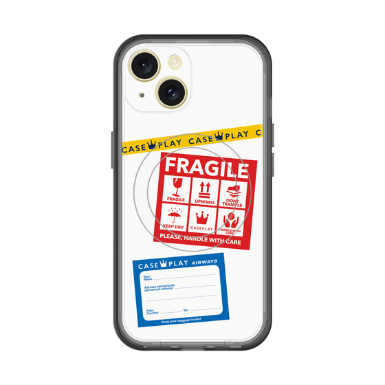 スリムプロテクションプレミアムケース with MagSafe［ FRAGILE Stickers - White ］