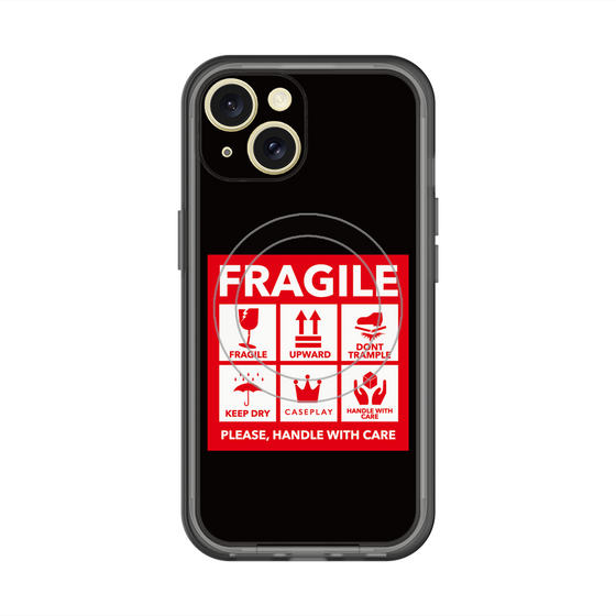 スリムプロテクションプレミアムケース with MagSafe［ FRAGILE Sticker - Black ］