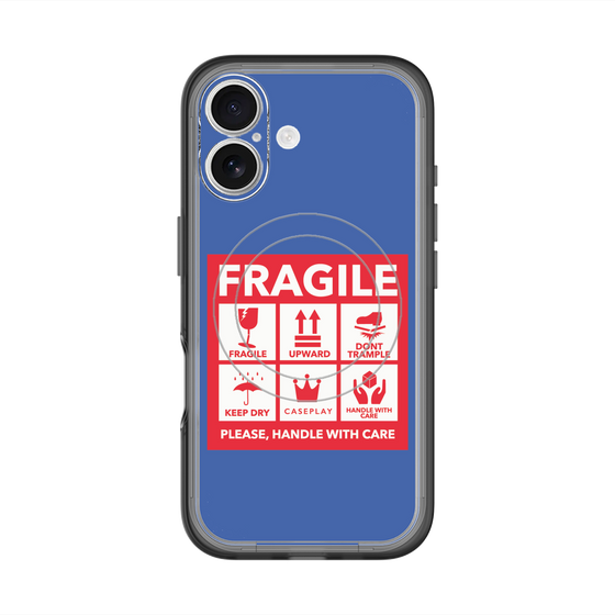 スリムプロテクションプレミアムケース with MagSafe［ FRAGILE Sticker - Blue ］