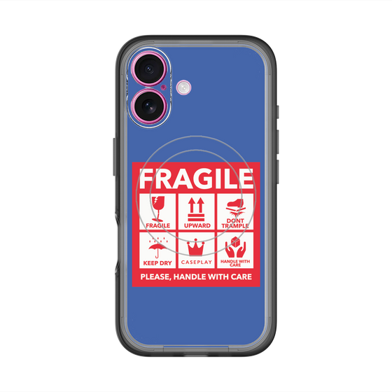 スリムプロテクションプレミアムケース with MagSafe［ FRAGILE Sticker - Blue ］