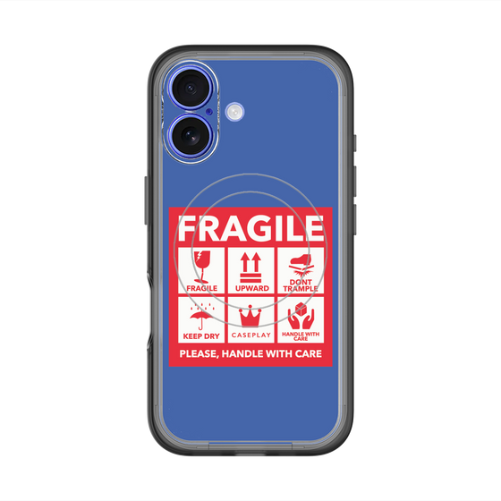 スリムプロテクションプレミアムケース with MagSafe［ FRAGILE Sticker - Blue ］