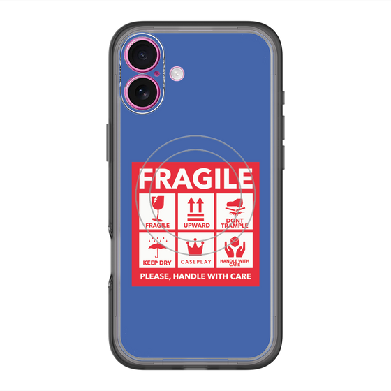 スリムプロテクションプレミアムケース with MagSafe［ FRAGILE Sticker - Blue ］