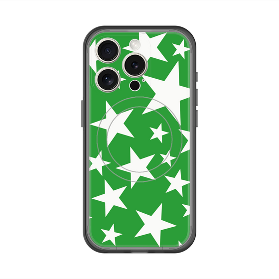 スリムプロテクションプレミアムケース with MagSafe［ Stars - Green ］