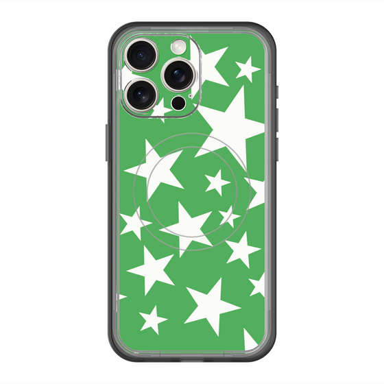 スリムプロテクションプレミアムケース with MagSafe［ Stars - Green ］