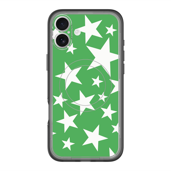 スリムプロテクションプレミアムケース with MagSafe［ Stars - Green ］
