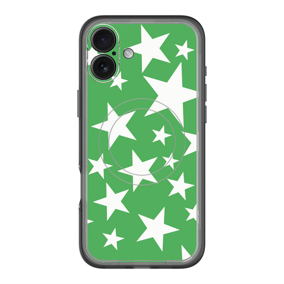 スリムプロテクションプレミアムケース with MagSafe［ Stars - Green ］