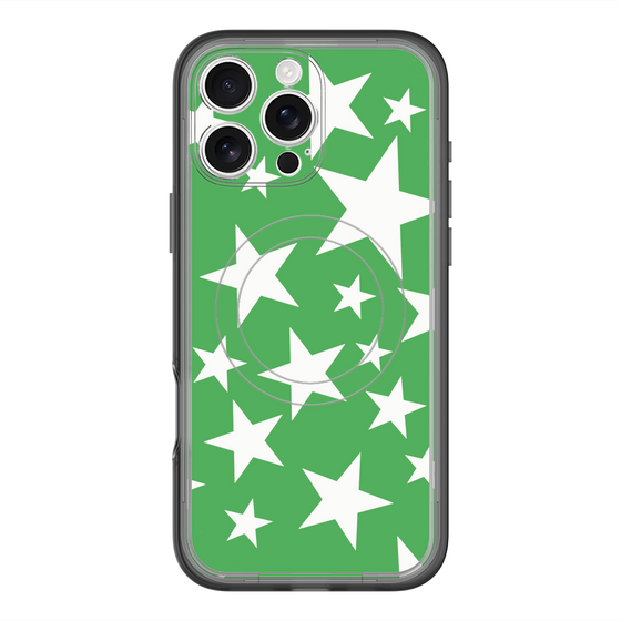 スリムプロテクションプレミアムケース with MagSafe［ Stars - Green ］
