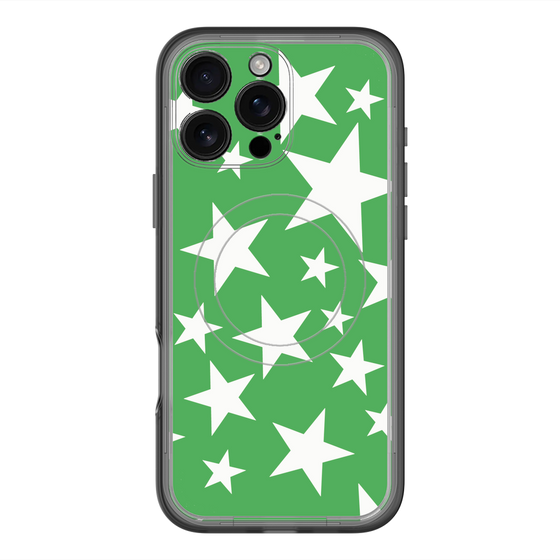 スリムプロテクションプレミアムケース with MagSafe［ Stars - Green ］