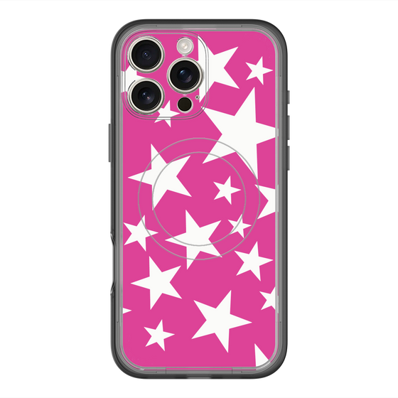 スリムプロテクションプレミアムケース with MagSafe［ Stars - Pink ］