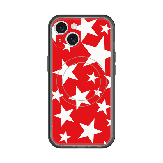 スリムプロテクションプレミアムケース with MagSafe［ Stars - Red ］