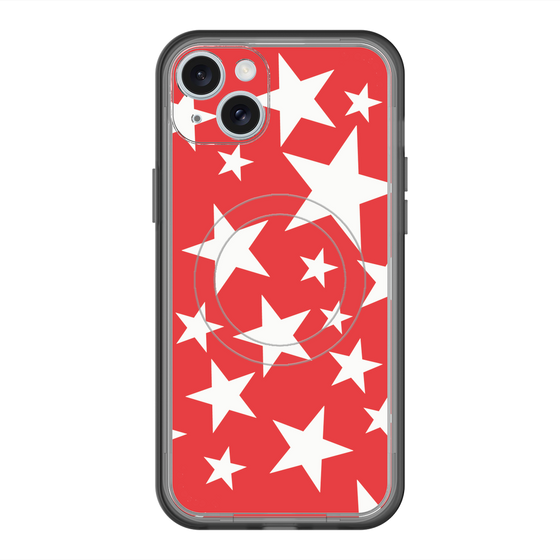 スリムプロテクションプレミアムケース with MagSafe［ Stars - Red ］