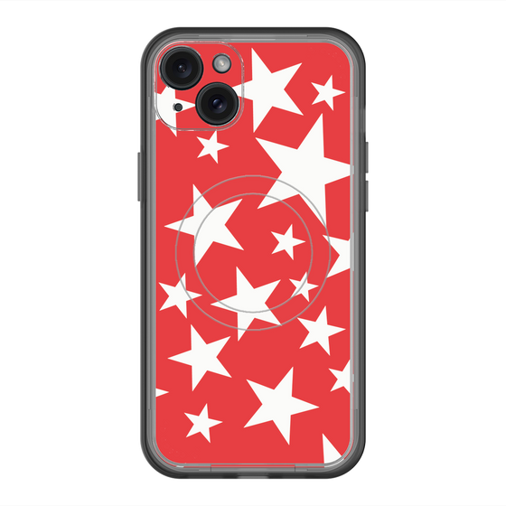 スリムプロテクションプレミアムケース with MagSafe［ Stars - Red ］