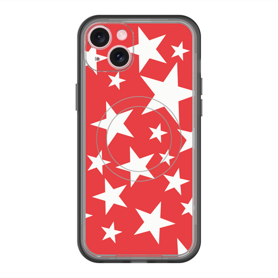 スリムプロテクションプレミアムケース with MagSafe［ Stars - Red ］