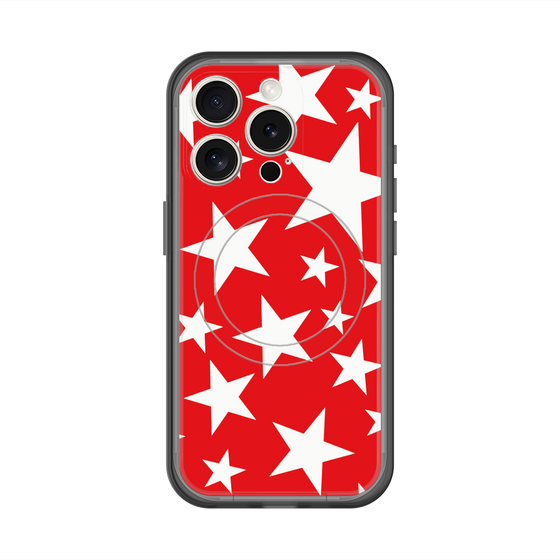 スリムプロテクションプレミアムケース with MagSafe［ Stars - Red ］