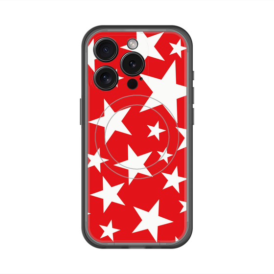 スリムプロテクションプレミアムケース with MagSafe［ Stars - Red ］