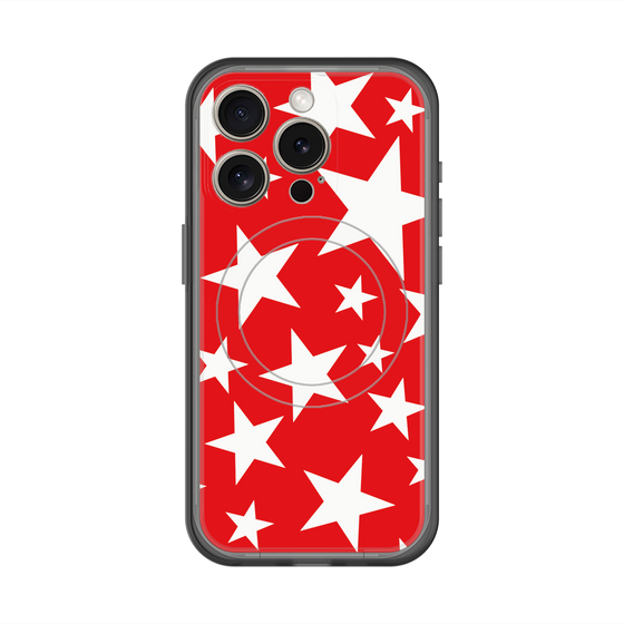 スリムプロテクションプレミアムケース with MagSafe［ Stars - Red ］