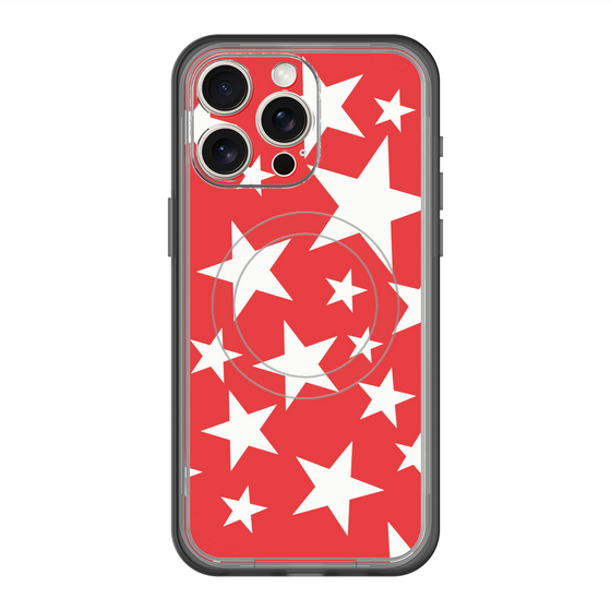 スリムプロテクションプレミアムケース with MagSafe［ Stars - Red ］