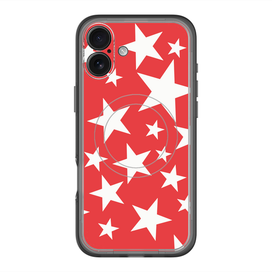 スリムプロテクションプレミアムケース with MagSafe［ Stars - Red ］