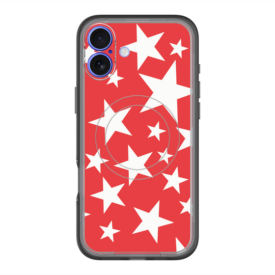 スリムプロテクションプレミアムケース with MagSafe［ Stars - Red ］