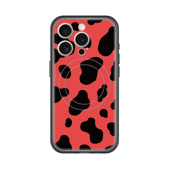 スリムプロテクションプレミアムケース with MagSafe［ Cow - Red ］