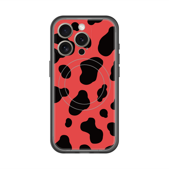 スリムプロテクションプレミアムケース with MagSafe［ Cow - Red ］