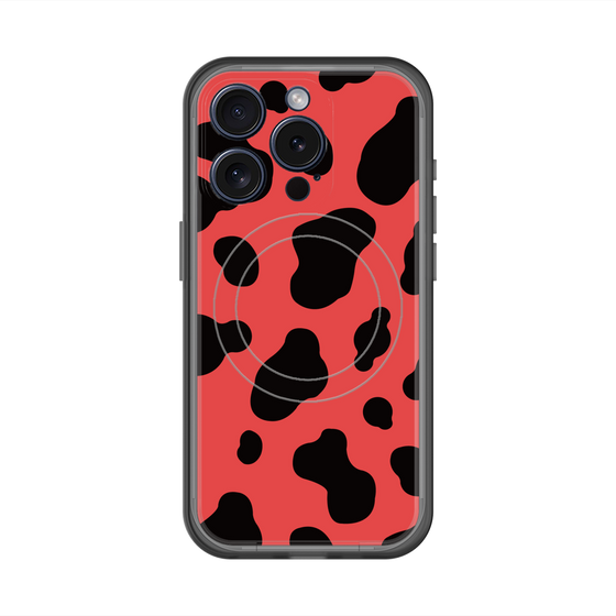スリムプロテクションプレミアムケース with MagSafe［ Cow - Red ］