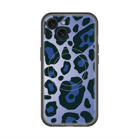 スリムプロテクションプレミアムケース with MagSafe［ Leopard - Blue ］