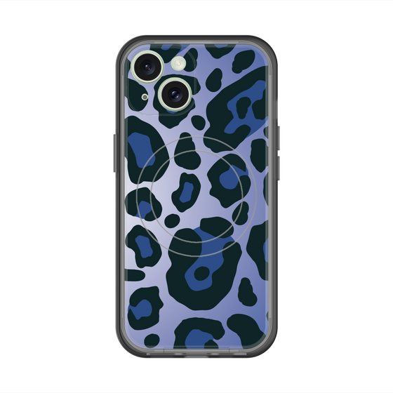スリムプロテクションプレミアムケース with MagSafe［ Leopard - Blue ］