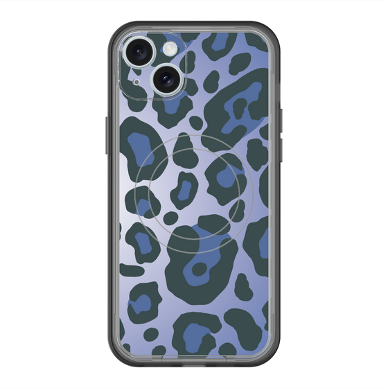 スリムプロテクションプレミアムケース with MagSafe［ Leopard - Blue ］